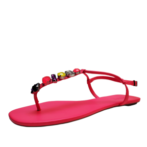 Schutz Womens Eryl Embellished Thong Sandals Neon Pink 8.5 M from Affordable Designer Brands