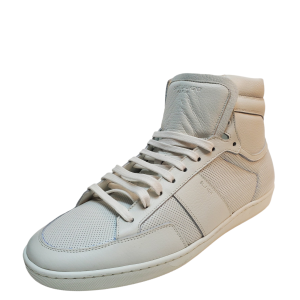 Saint Laurent Men's Shoes Court Classic High Top Leather Sneakers 12M White from Affordable Designer Brands