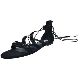 Steve Madden Women's Carleigh Ghillie Gladiator Sandal, Black , Size 8 M Affordable Designer Brands