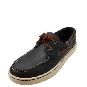 Sperry Mens Cup 2-Eye Boat Shoe Leather Navy 7M from Affordable Designer Brands
