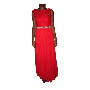 Speechless Juniors Glitter-Lace Jewel-Embellished Gown Red 7 Affordable Designer Brands