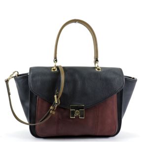 Tommy Hilfiger Postino Colorblock Leather Convertible Satchel Front From Affordable Designer Brands
