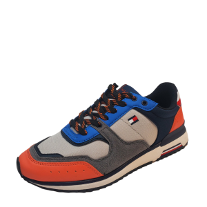 Tommy Hilfiger Mens Volts Lace Up  water-resistant Athletic Sneakers 9.5M Orange from Affordable Designer Brands