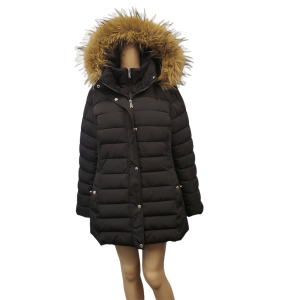 Tommy Hilfiger Women's Quilted Hooded Faux-Fur-Trim Puffer Coat Black Large from Affordable Designer Brands