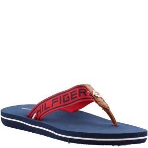 Tommy Hilfiger Womens Cleen2 Fabric Red Flip-Flop Sandals 8 M from Affordable Designer Brands