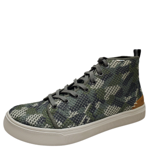 Toms Mens Travel Lite High Top Sneakers Woven Fabric Dusty Olive Flecktarn Camo Green 9M Affordable Designer Brands
