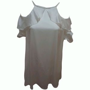 Thalia Sodi Women Cold-Shoulder Halter Dress Washed White Medium Affordable Designer Brands