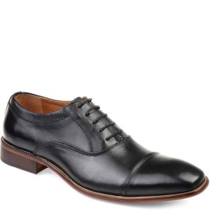 Thomas & Vine Mens Keaton Cap Toe Leather Black Oxford 12 M from Affordable Designer Brands