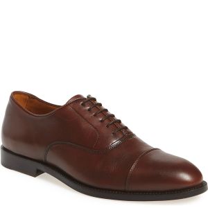 Vince Camuto Men's Eeric Cap Toe Oxfords Shoes Dark Woodbury Brown 13 M Affordable Designer Brands
