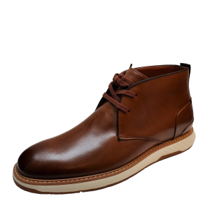 Vince Camuto Mens Shoes Soleh Leather Lace Up Brown Chukka Boots 10.5M Cognac Mocha from Affordabledesignerbrands.com