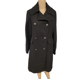 Vince Camuto Womens Wing-Collar Double-Breasted Wool Coat Black Small from Affordable Designer Brands