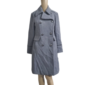 Vince Camuto Women's Wing-Collar Double-Breasted Wool Coat Grey XXS Affordable Designer Brands