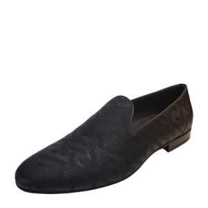 Versace Mens Shoes Greca Jacquard Lurex Calf Leather Slippers 9D US 42EU Black from Affordable Designer Brands