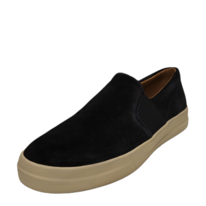 Vince Men's Caleb Slip-on Sneakers Leather Black 8M from Affordable Designer Brands