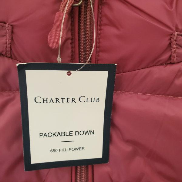 Charter Club Women's Packable Hooded Down Puffer Coat Plumberry Pink Xlarge  Affordable Designer Brands | Affordable Designer Brands