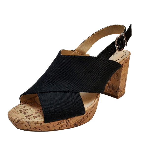 Lifestride Womens Casual Shoes Lara Block Heel Crisscross strap Sandals  7.5W Black Affordable Designer Brands | Affordable Designer Brands