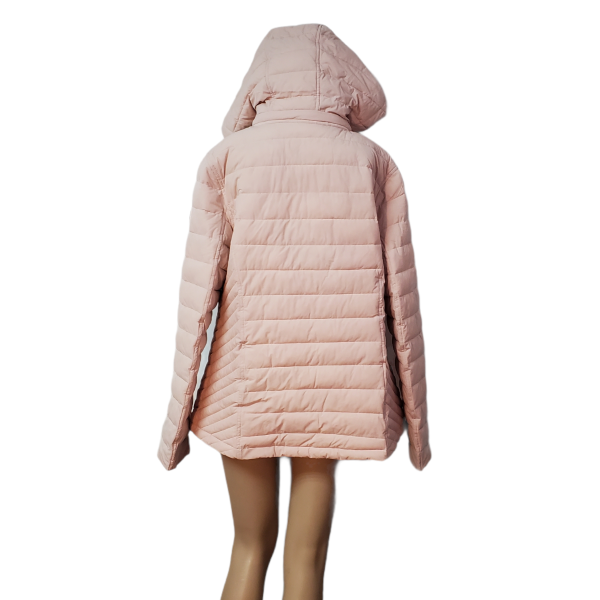 Nautica Womens Hooded Stretch Packable Puffer Polyester Coat Rose