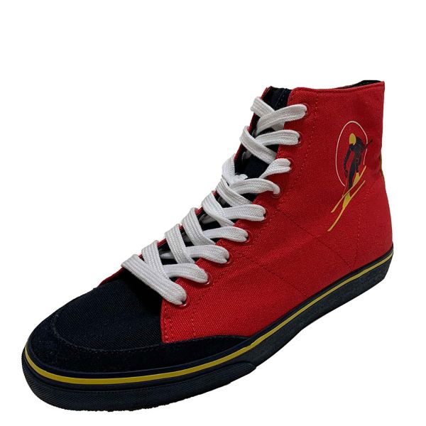 Ralph Lauren Mens Solomon Ski-Patch Red Canvas Sneakers D Affordable Designer | Affordable Designer Brands