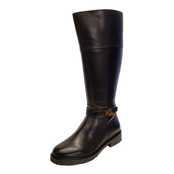 Polo Ralph Lauren Womens Shoe Everly-W Leather Wide Calf Riding Boots 5 ...