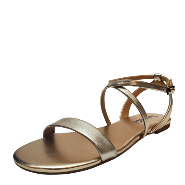 ARANDINA - Gold Leather Strappy Sandals – Souliers Martinez