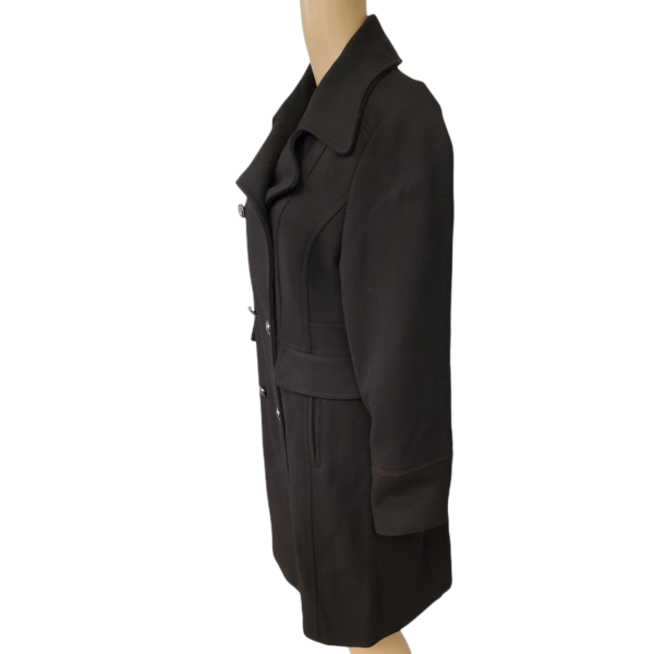 Vince Camuto Womens Wing-Collar Double-Breasted Wool Coat Black Small  Affordable Designer Brands