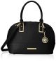 Anne Klein Shimmer Down Satchel Handbag, Black, One Size