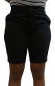 American Living Womens Twill Flat Front Cotton Black Shorts