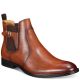 Alfani Mens Ramon Tan Brown Leather Chelsea Boots 8M Affordable Designer Brands
