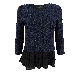 Alfani Women's Sequined Pleated Hem Sweater, Modern Navy, Petite Large