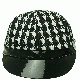 August Accessories Women's Printed Patent Cabbie Hat Black Houndstooth