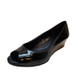 Bandolino Womens Shoes Candra Peep Toe Wedge Pumps 7M Black from Affordable Designer Brands