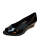Bandolino Womens Shoes Candra Peep Toe Wedge Pumps 8M Black from Affordable Designer Brands