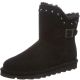 BEARPAW Women's Minnie Booties Cow Suede Charcoal 7M Affordable Designer Brands