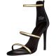 Bebe Women's Berdine Dress Sandal Black Faux Gold 8M Affordable Designer Brands