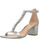 Jewel Badgley Mischka Lindsey Block-Heel Evening Sandals Silver 8 M from Affordabledesignerbrands.com