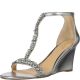 Badgley Mischka Meryl Jewel T Strap Sandal Metallic Silver 8 M from Affordable Designer Brands