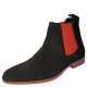 Carlos by Carlos Santana Mens Chelsea Ankle Boots Leather Black 7.5D Affordable Designer Brands