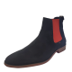 Carlos by Carlos Santana Men's Shoes Mantra Chelsea Ankle Boots Black Red US 9.5 D from Affordable Designer Brands
