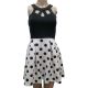 Crystal Doll Juniors Cutout Polka-Dot Fit Black White 3 from Affordable Designer Brands