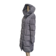 Cole Haan Women's Signature Asymmetrical Pillow-Collar Puffer Polyester Coat Carbon Grey Small Affordable Designer Brands