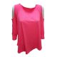 Calvin Klein Performance 3/4 Sleeves Cold-Shoulder Top Shirt Pink Large AffordableDesignerBrands.com
