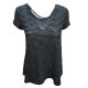 Calvin Klein Performance Cotton Striped V-Back Top Shirts Black XSmall