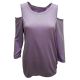 Calvin Klein Performance Split-Back Cold-Shoulder Top Shirt Violet Purple Medium