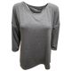 Calvin Klein 3/4-Sleeve Drop-Shoulder Top Sweatshirt Heather Grey Medium
