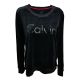 Calvin Klein Performance Logo Velour Crew Pullover sweatshirt  Black Large
