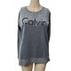 Calvin Klein Performance Logo Velour Crew Pullover sweatshirt  Grey Small Affordable Designer Brands
