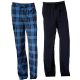 Club Room Men's Faux-Fleece 2-Pack Pajama Pants Solid Navy and Blue Green Plaid Large