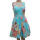 City Studios Juniors Belted Floral-Print Fit and Flare Dress Aqua Peach 1 from Affordable Designer Brands