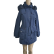 DKNY Womens Faux-Fur Trim Hooded Water-Resistant Anorak Polyester Jacket Navy XXSmall from Affordable Designer Brands