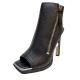 DKNY Womens Dress Sandal Booties Malia Leather Zipper Shooties7M Black  Affordable Designer Brands